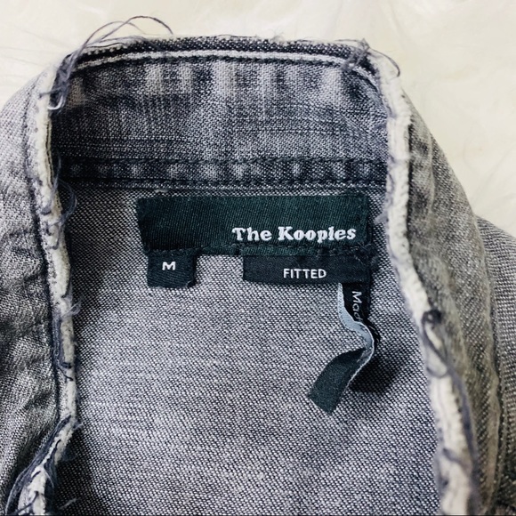 Kooples washed effect denim button shirt distress - Picture 7 of 12